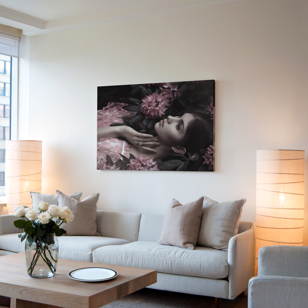 Canvas print - Joanna in living room