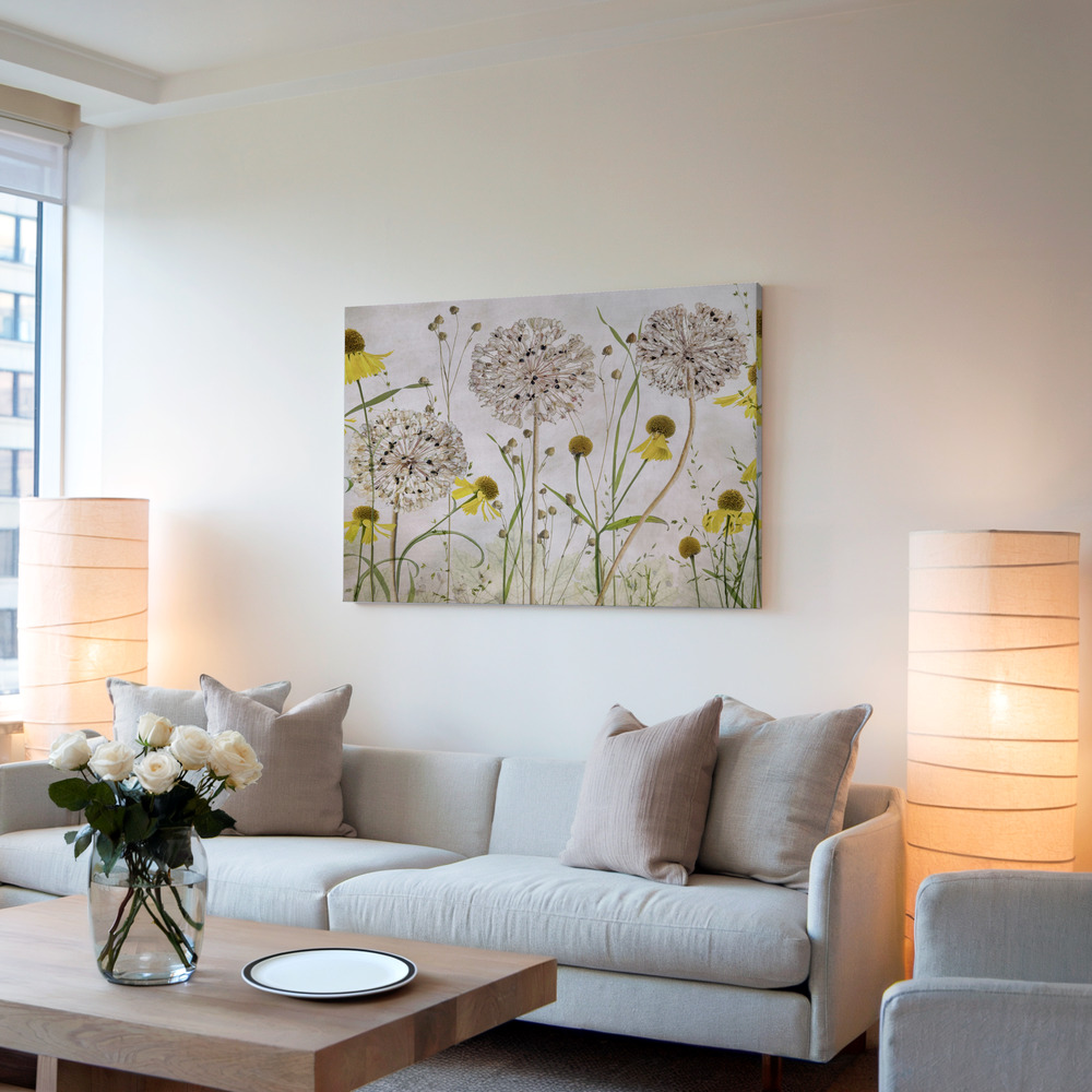 Canvas print - Alliums and heleniums in living room
