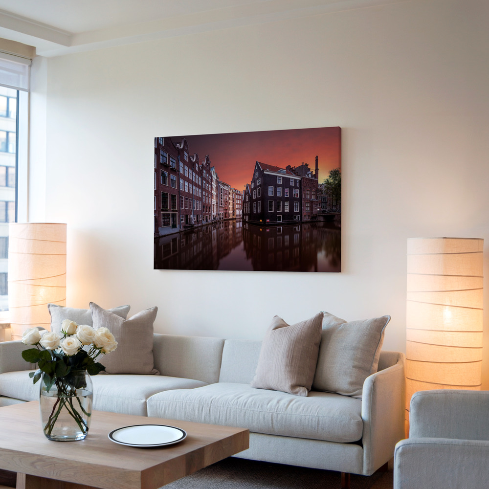 Canvas schilderi - Amsterdam Dawn in de woonkamer