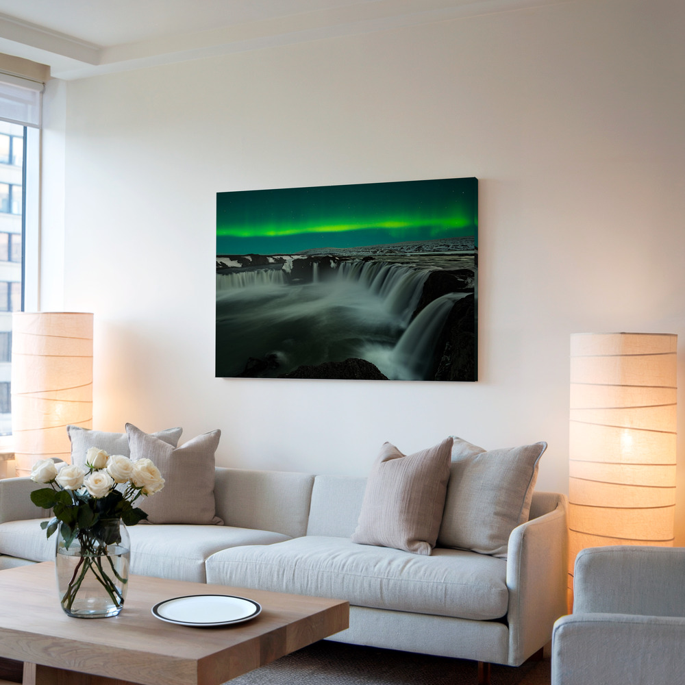 Canvas print - Godafoss in living room