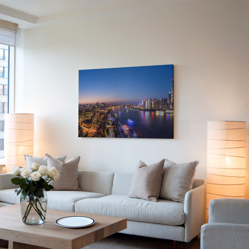 Toile - The Blue Hour in Shanghai dans le salon