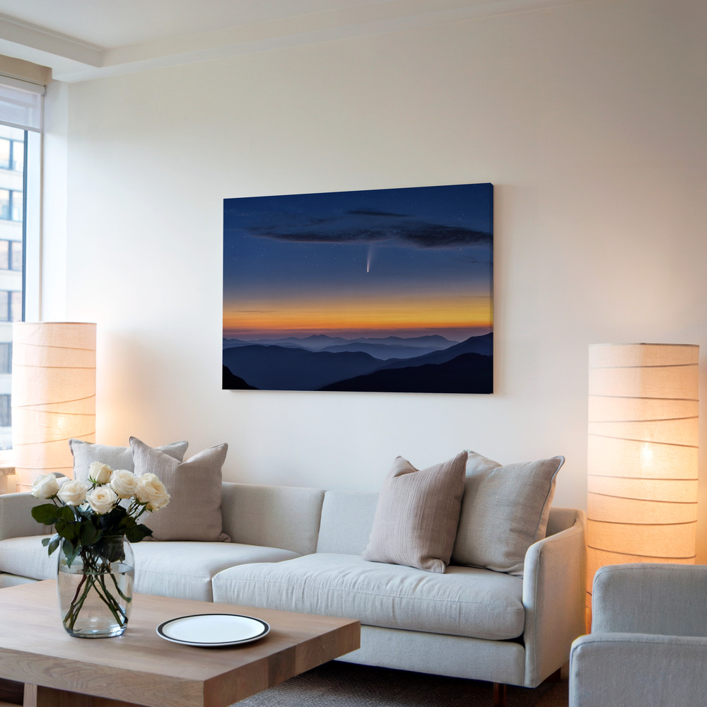 Canvas print - Comet NEOWISE in living room
