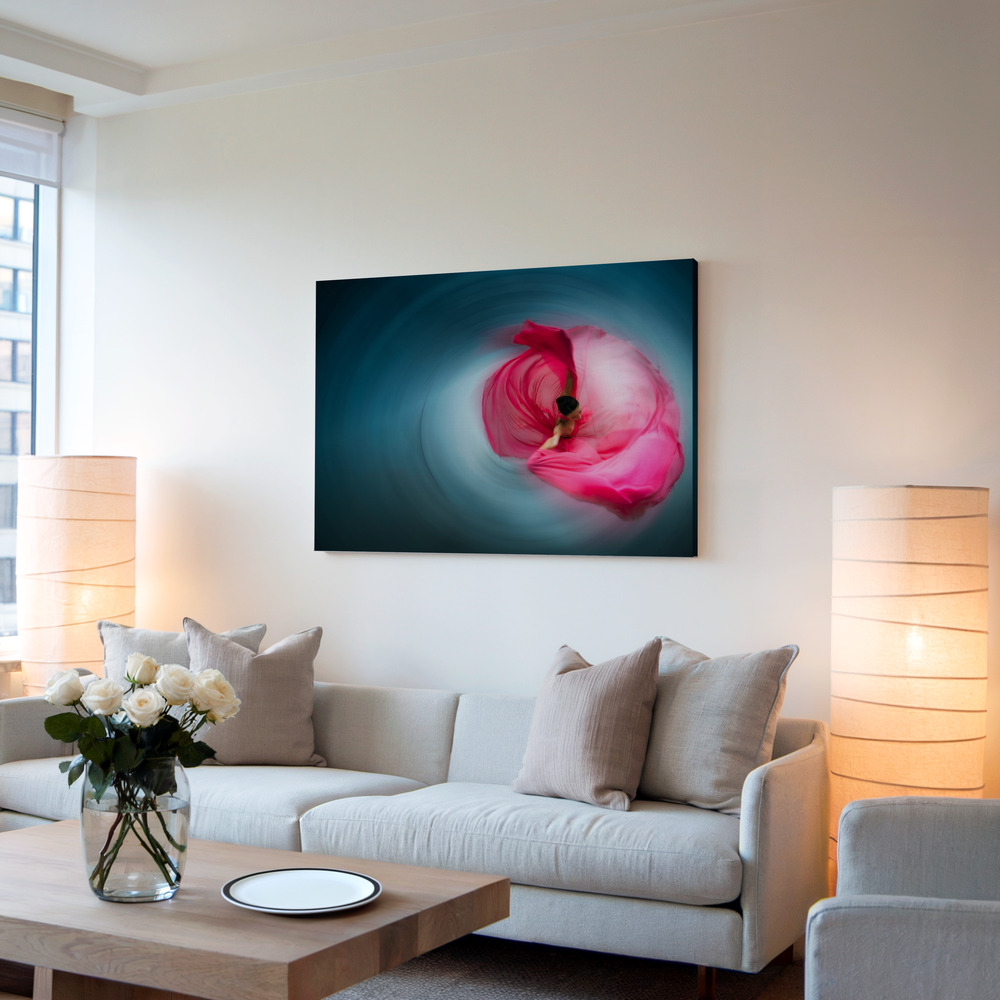 Canvas schilderi - Pink ballerina in de woonkamer