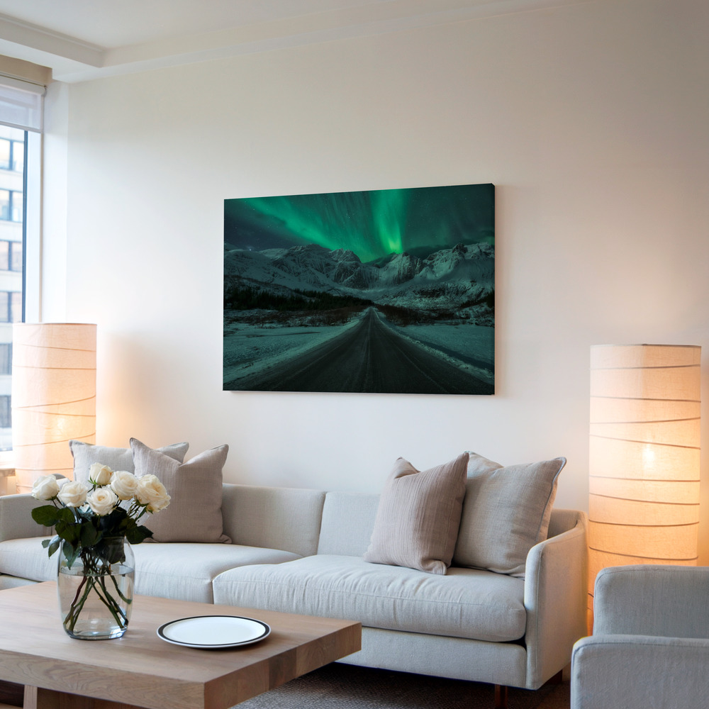 Canvas taulu - Green lady olohuoneessa