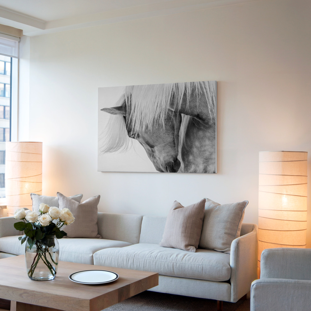 Canvas print - Halflinger Portrait in living room
