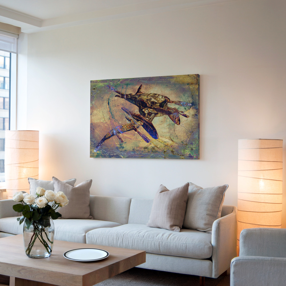Stampe su tela - Space ship art in soggiorno