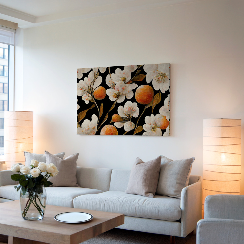 Canvas print - Wild Oranges in living room