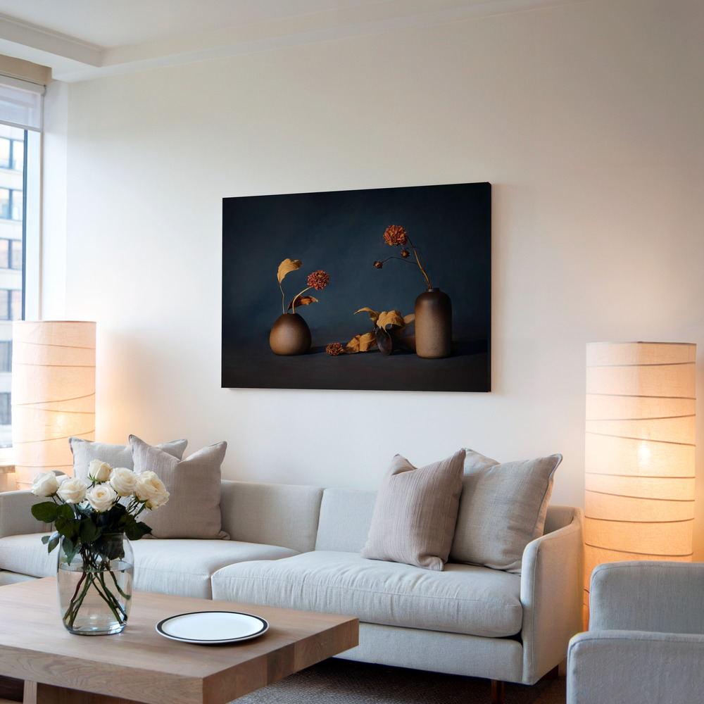 Canvas schilderi - Dried Flower in de woonkamer