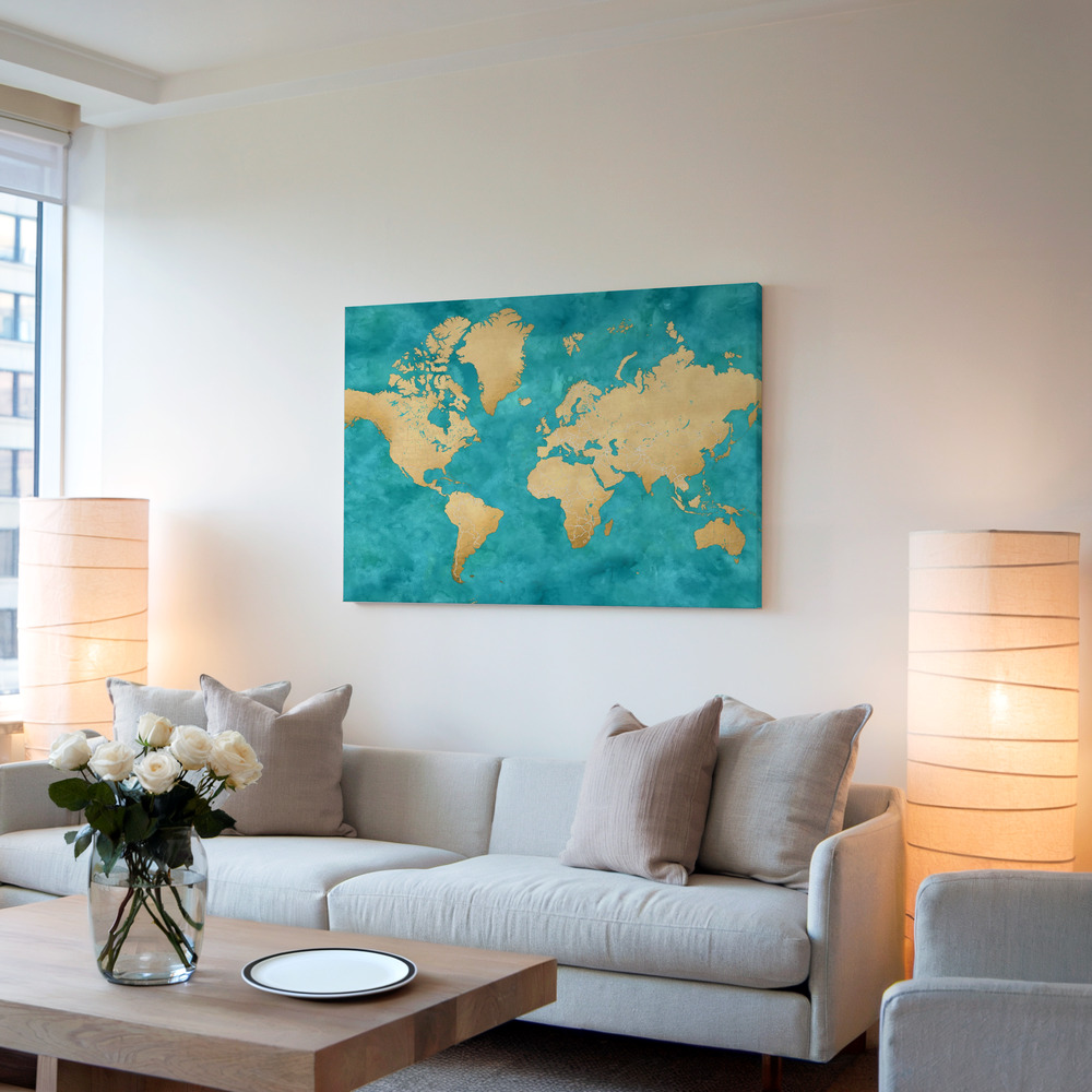 Canvastavla Lexy world map - Tavla i vardagsrummet