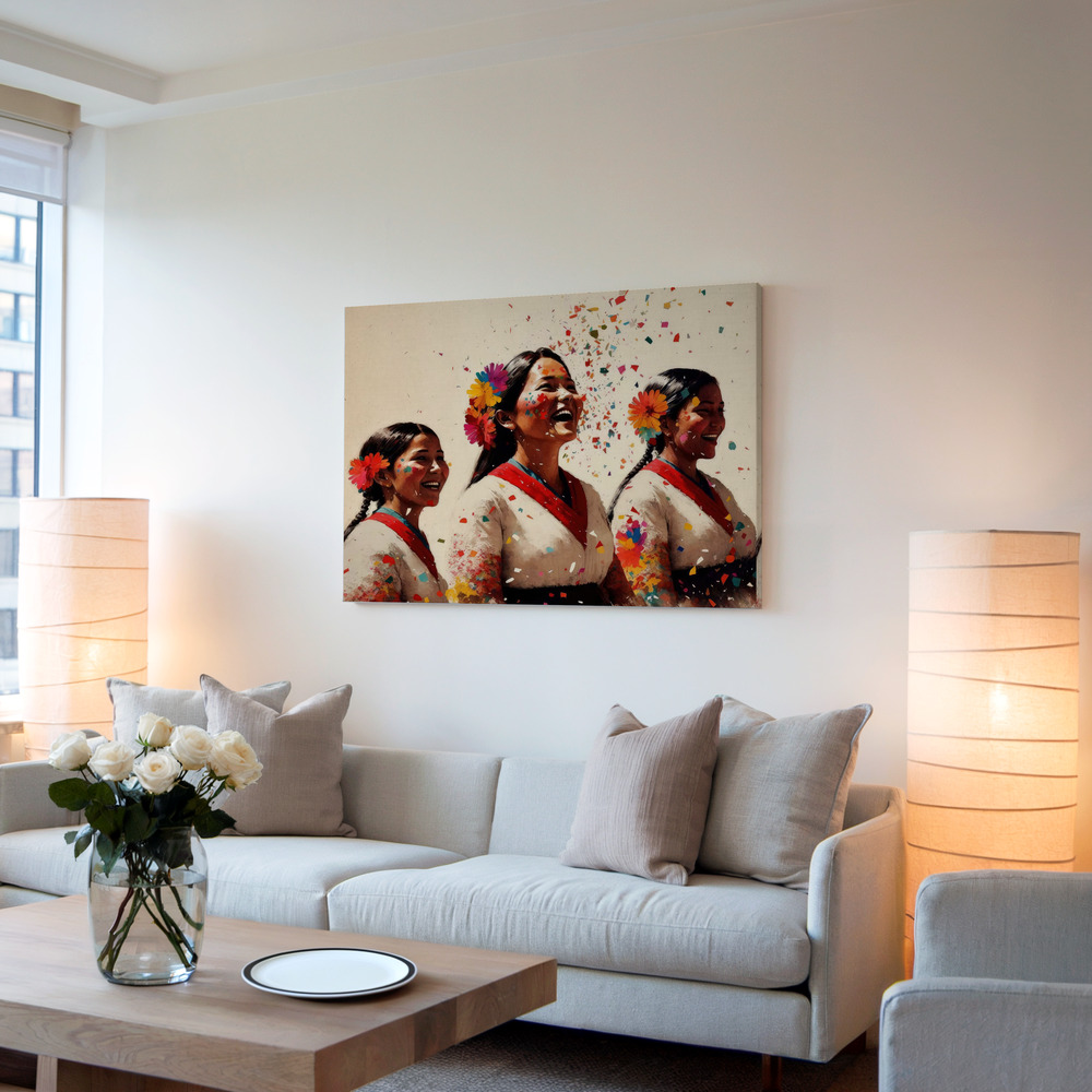 Canvas schilderi - Open Hearts in de woonkamer