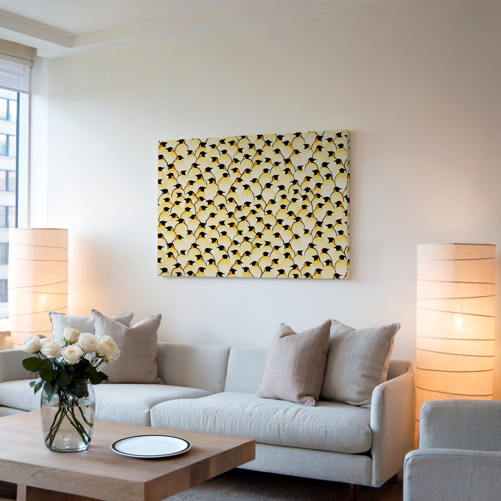 Canvas schilderi - Penguins in de woonkamer