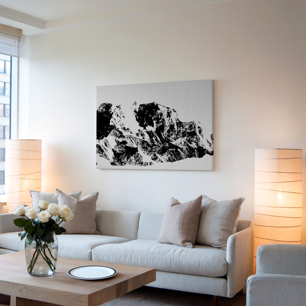 Canvas schilderi - Mountains II in de woonkamer