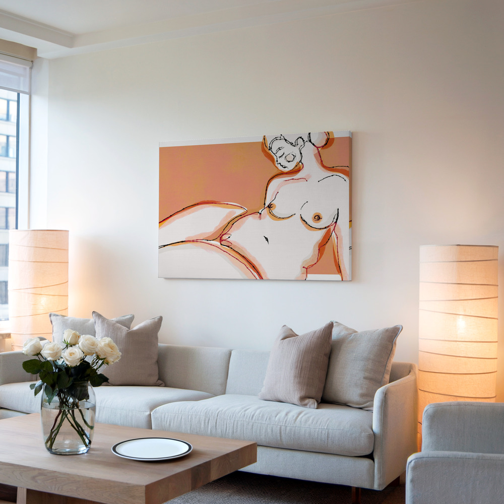Canvas print - Sensuality (Orange Version) in living room