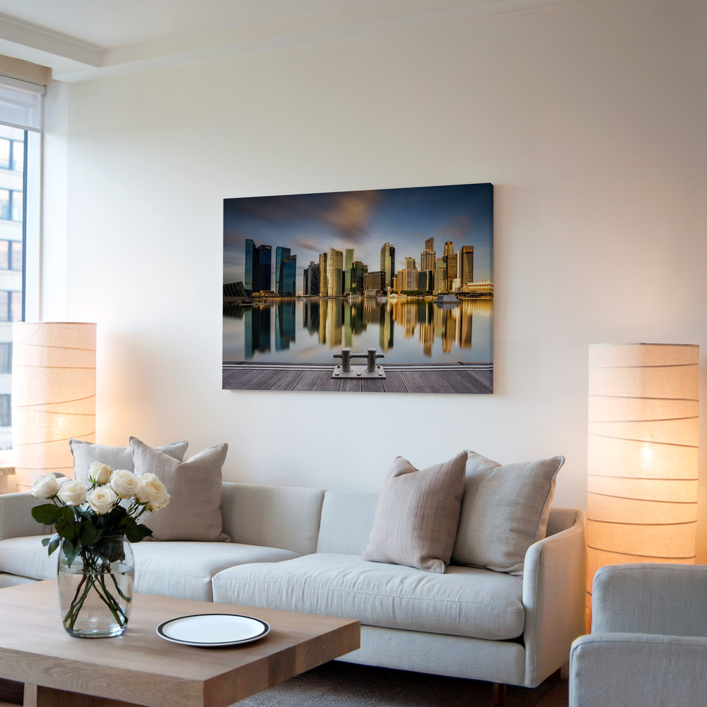 Toile - Golden Morning in SIngapore dans le salon
