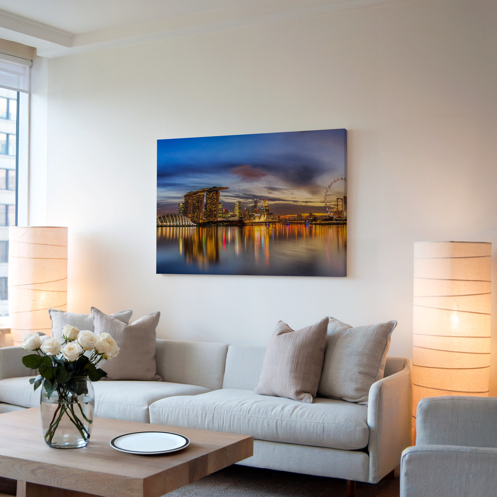 Canvas schilderi - Sunset by the Bay in de woonkamer