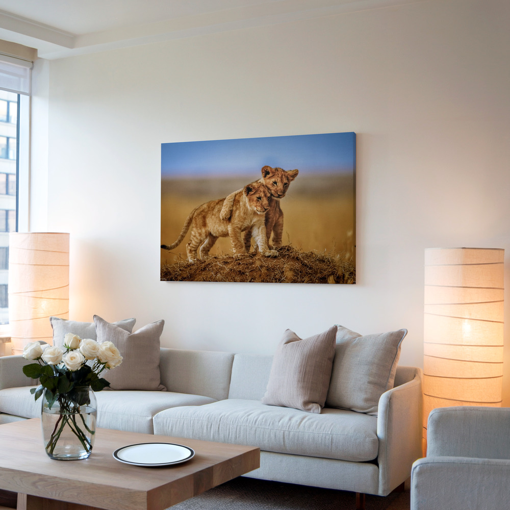 Canvas print - Brothers for Life in living room