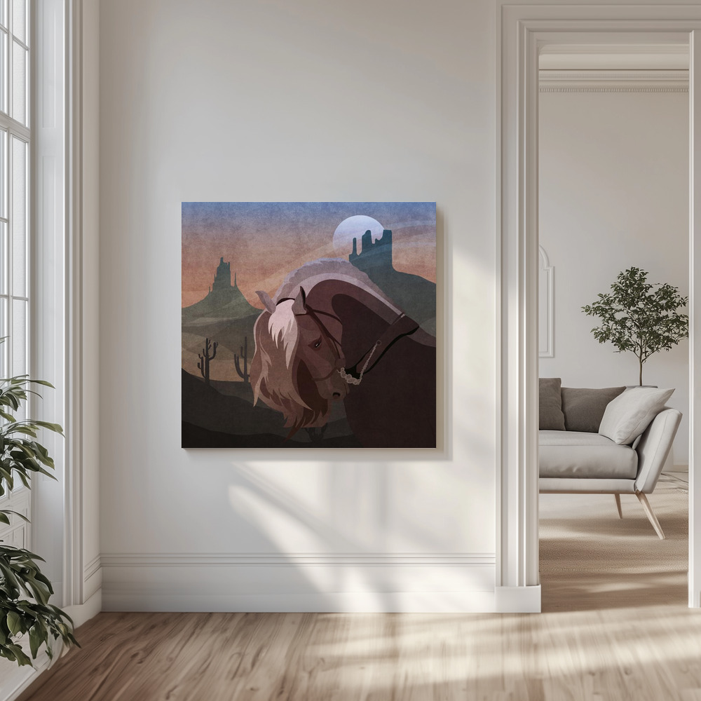 Canvas print - Desert Moon Majesty in the livingroom