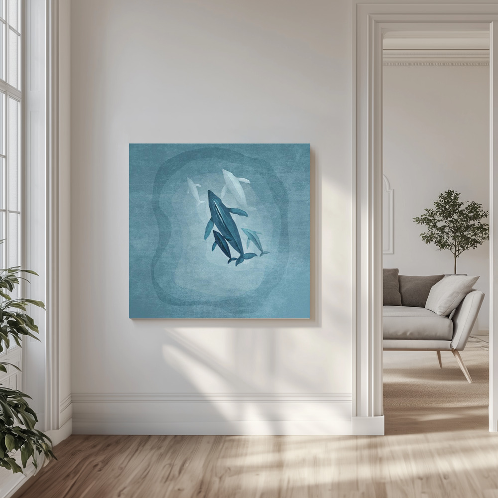 Canvas print - Whale Serenade in the livingroom