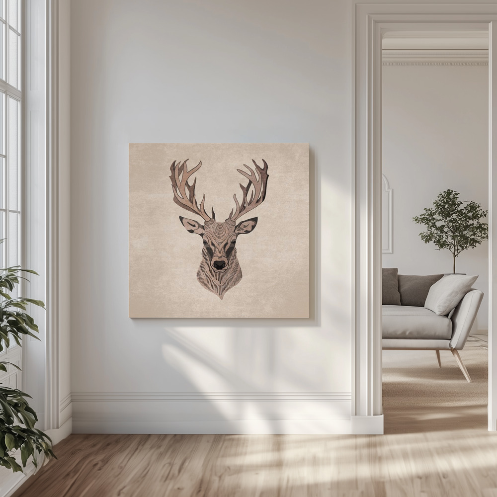 Canvas print - Majestic Stag Profile in the livingroom