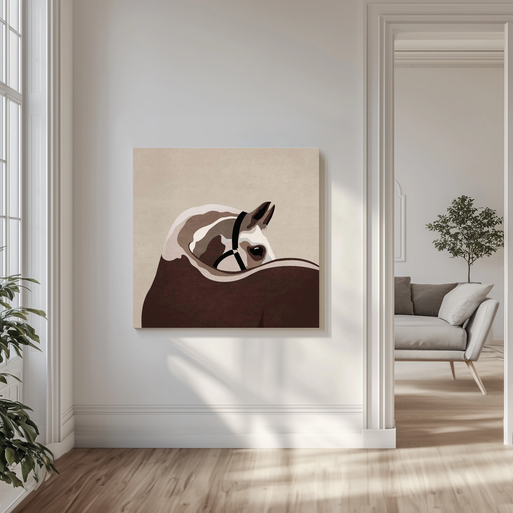 Stampe su tela - Gentle Equine Curve in salotto