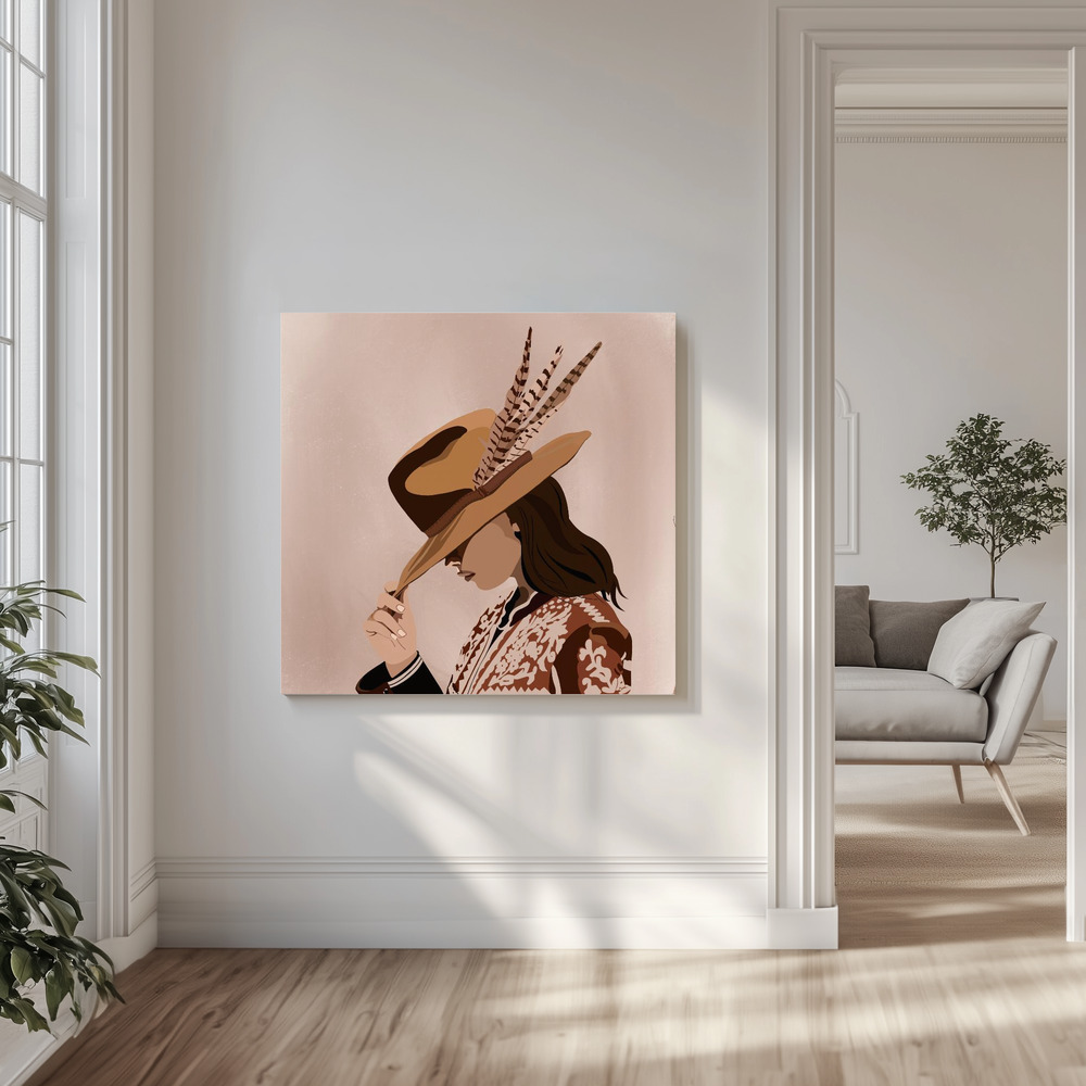 Canvas print - Cowgirl Elegance in the livingroom