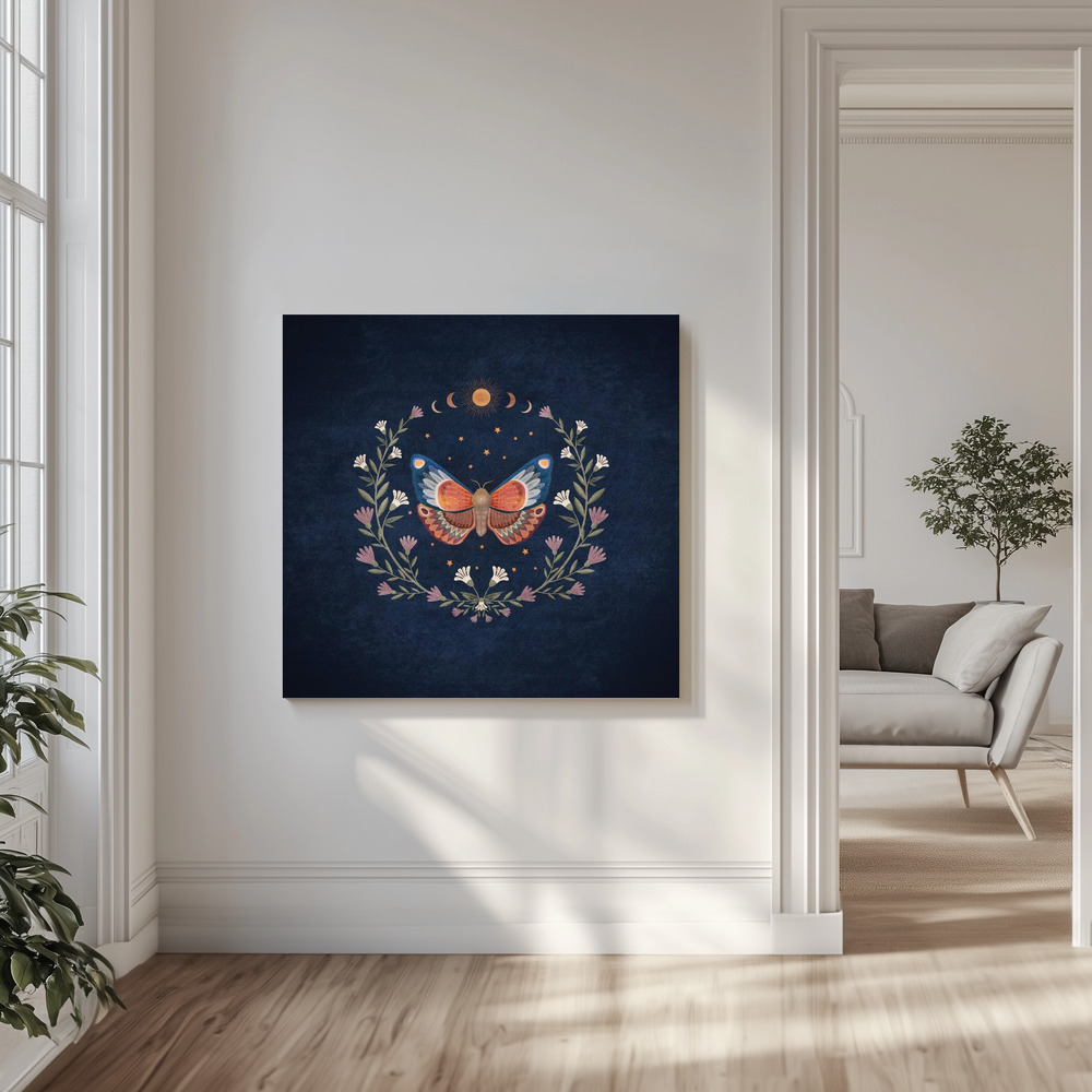 Canvas print - Celestial Flutter in the livingroom