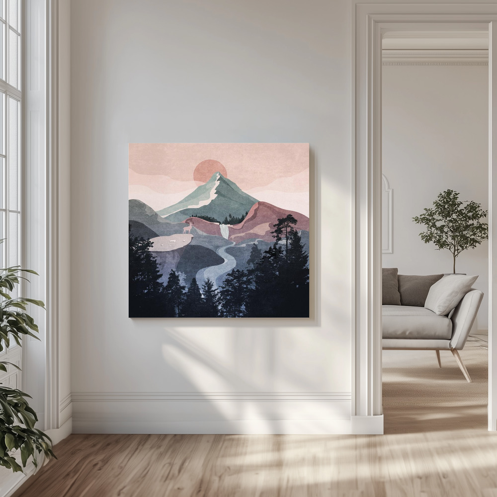 Canvas print - Serene Mountain View in the livingroom