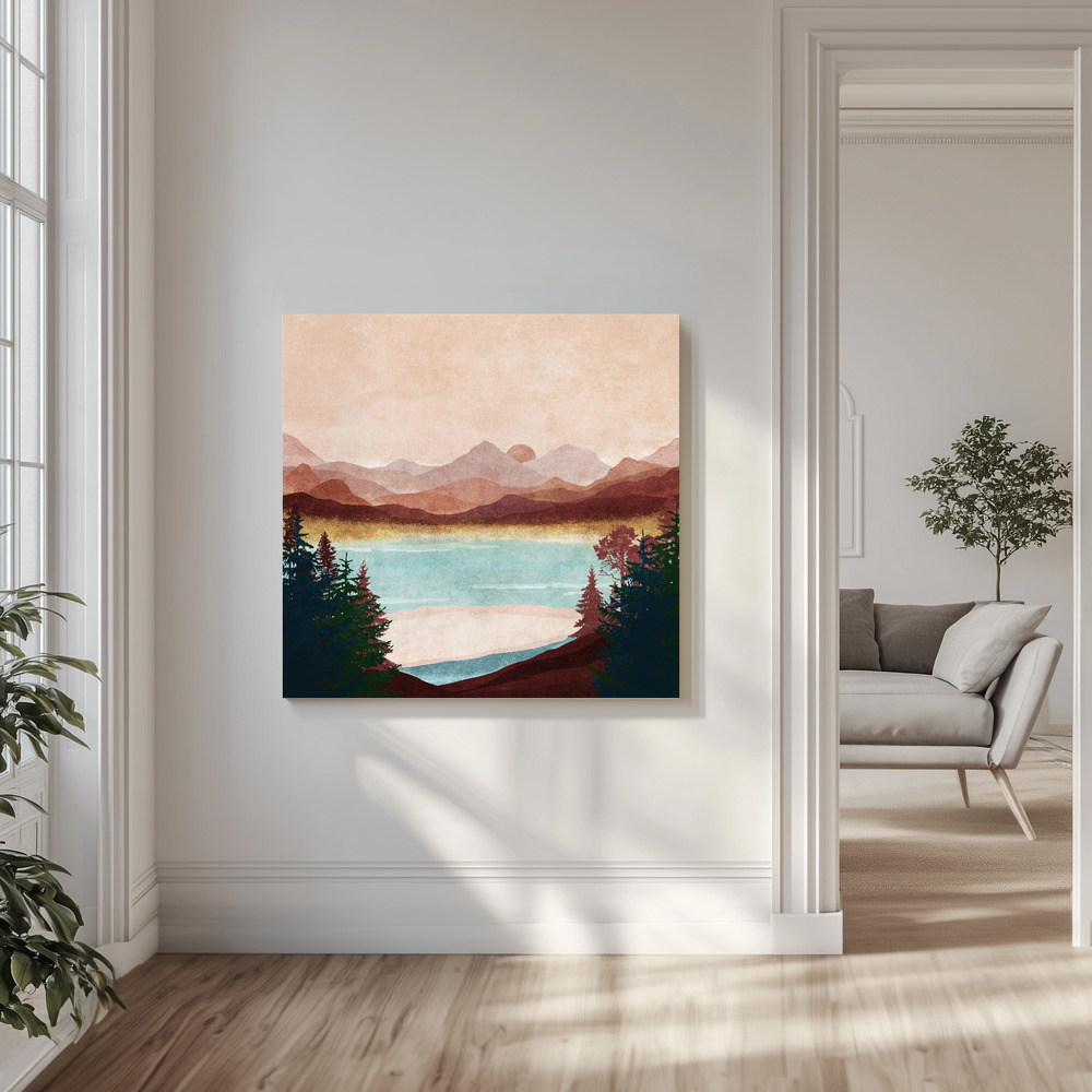 Canvas print - Misty Mountain View in the livingroom
