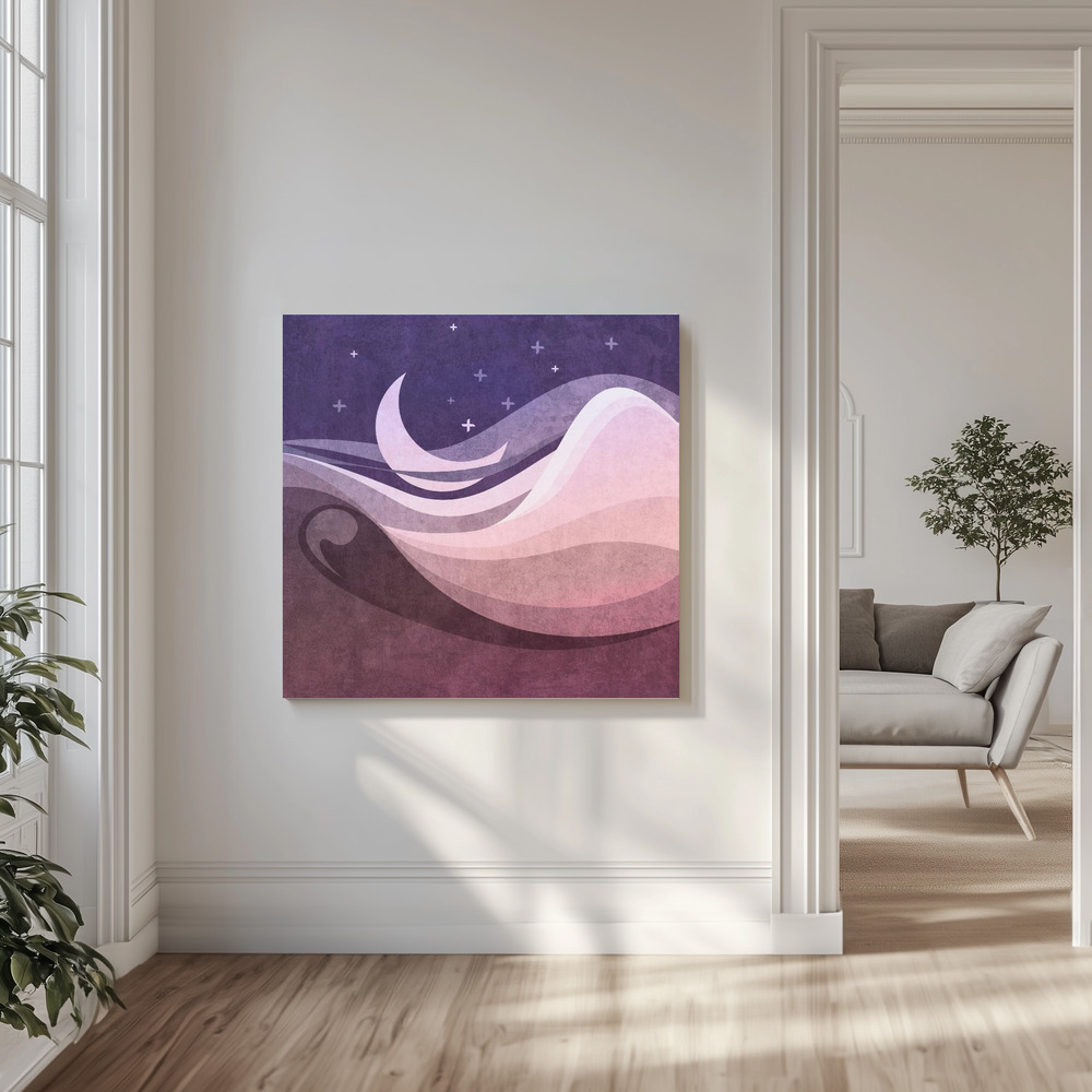 Canvas print - Lunar Wavescape in the livingroom