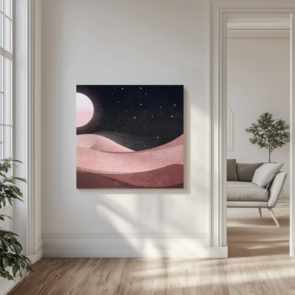 Canvas print - Serene Lunar Dunes in the livingroom