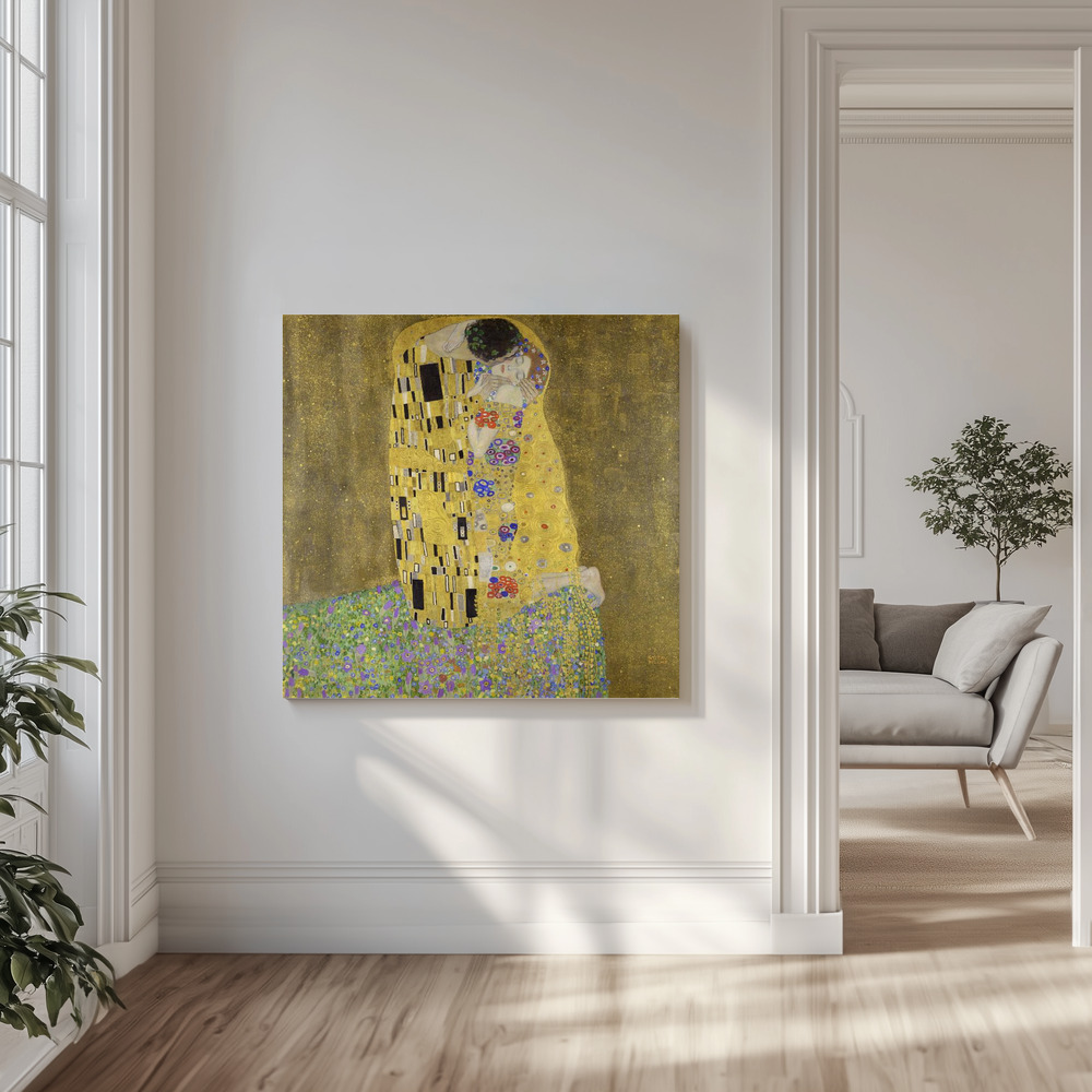 Leinwandbild - The Kiss (1907–1908) in der Wohnstube