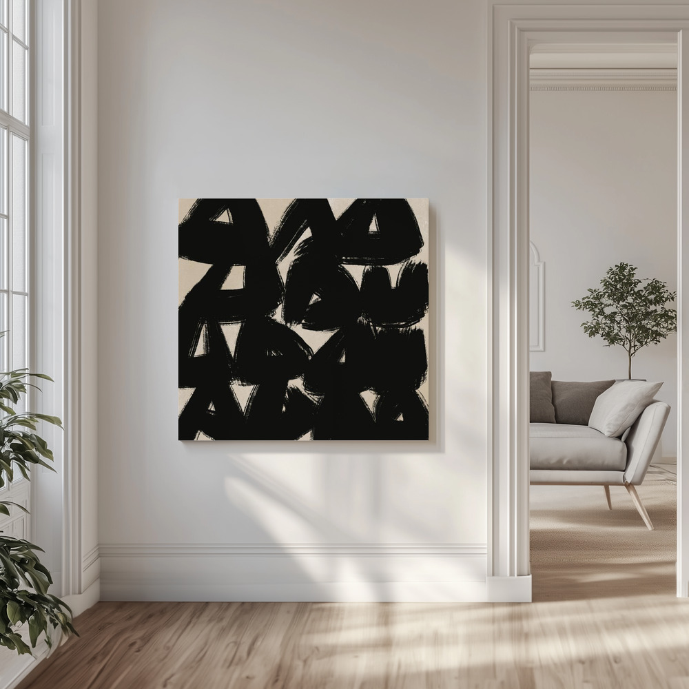 Canvas print - Bold Brush Shapes in the livingroom