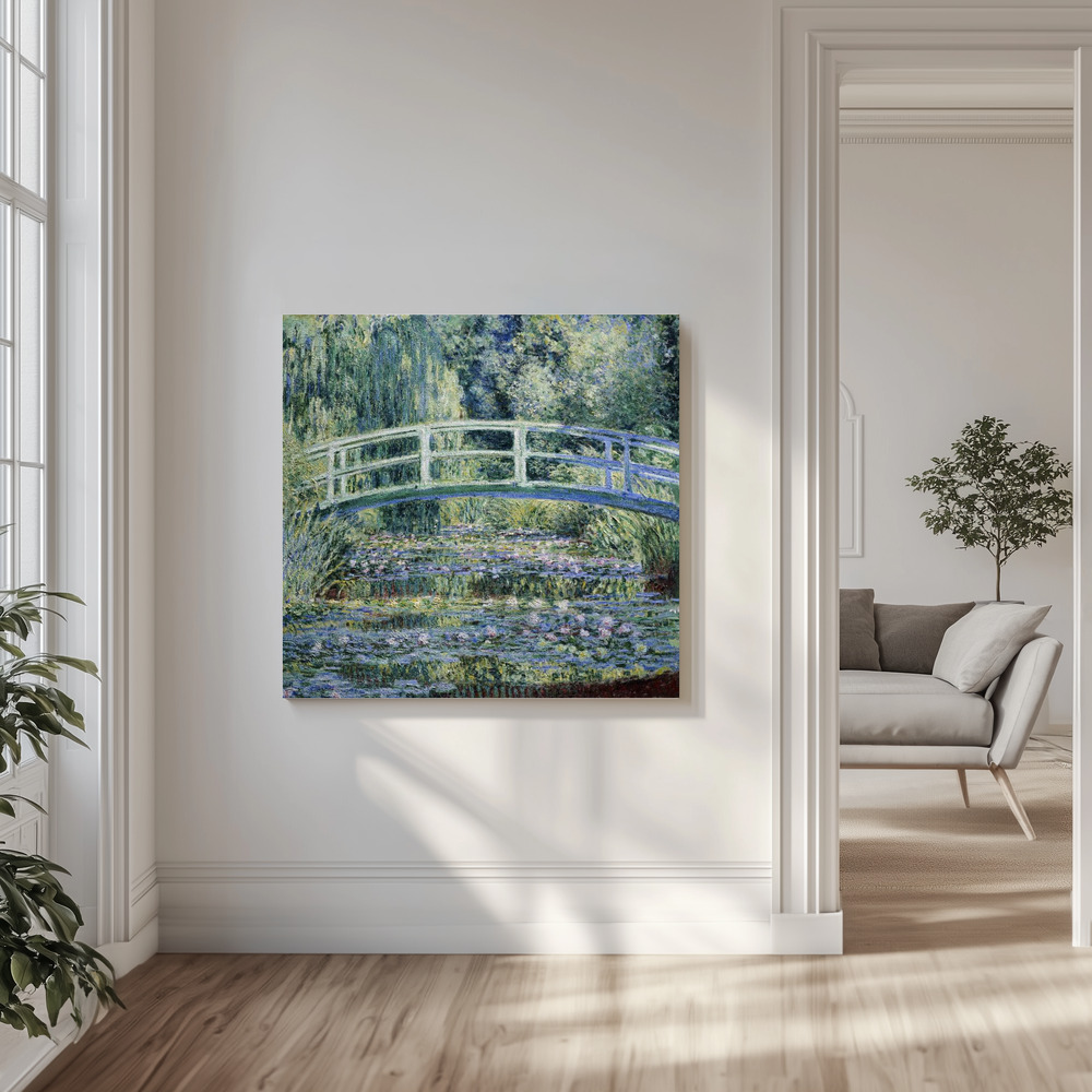 Leinwandbild - Water Lily Pond in der Wohnstube