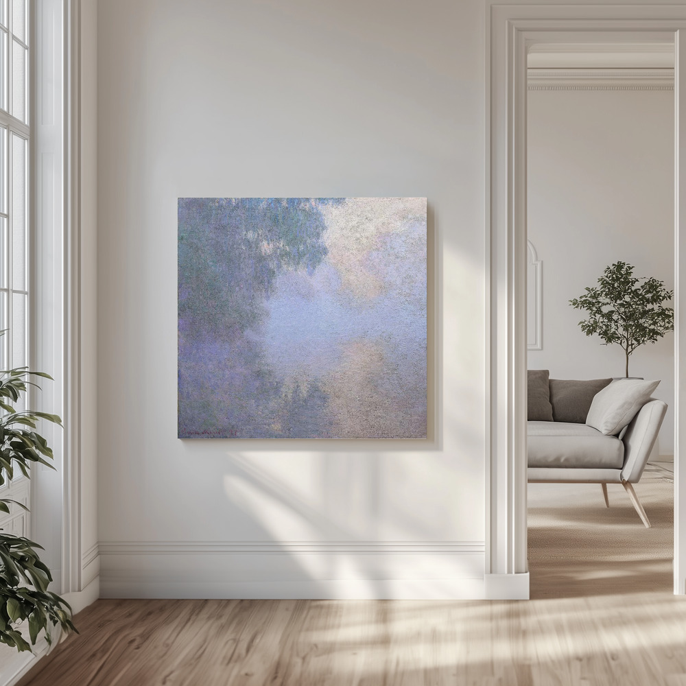 Canvas print - Morning On the Seine Near Giverny (1897) By Claude Monet Copy in the livingroom