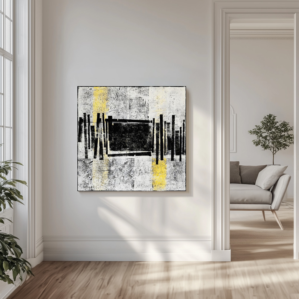Canvas print - Monochrome Melody in the livingroom