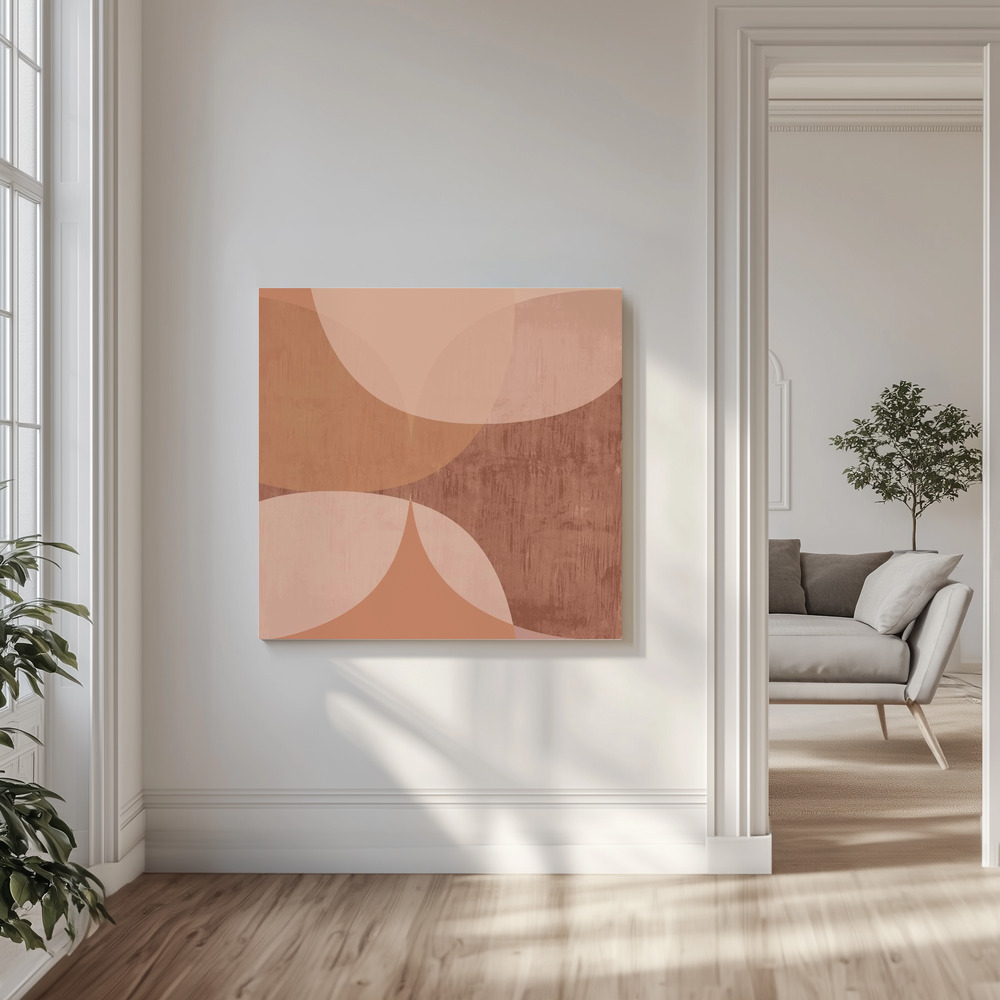 Canvas print - Modern Mocha Abstract Shapes 4 in the livingroom