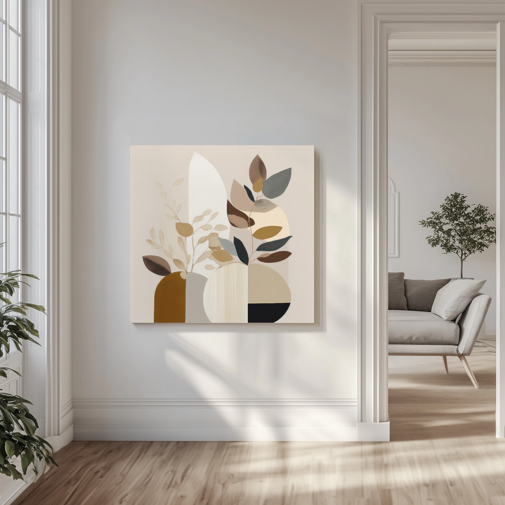Canvas print - Beauty In Beige Fauna in the livingroom