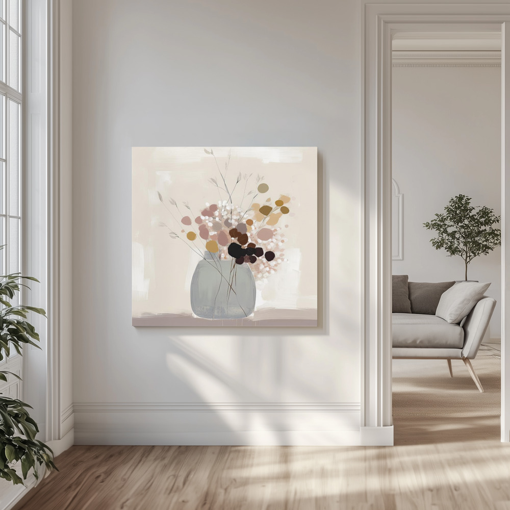 Canvas print - Muted Blooms in the livingroom