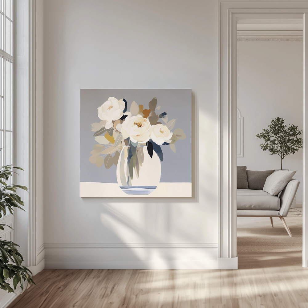 Canvas print - Peonies in a Glass Vase in the livingroom