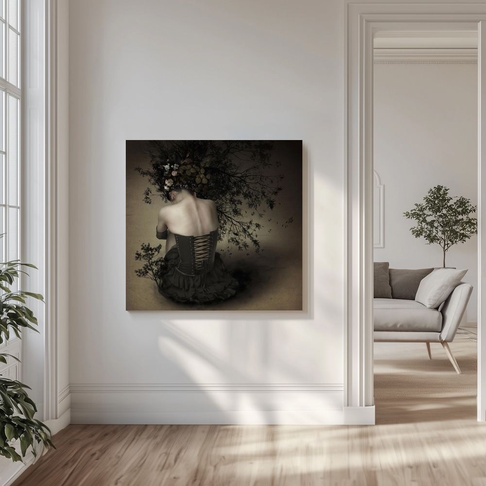 Canvas print - Night scented girl in the livingroom