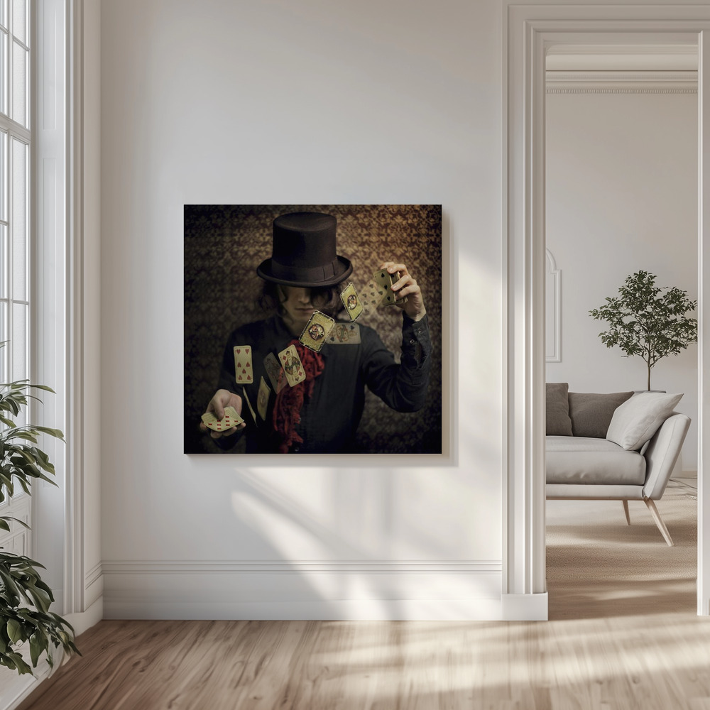 Canvas schilderi - Try your fortune in de woonkamer