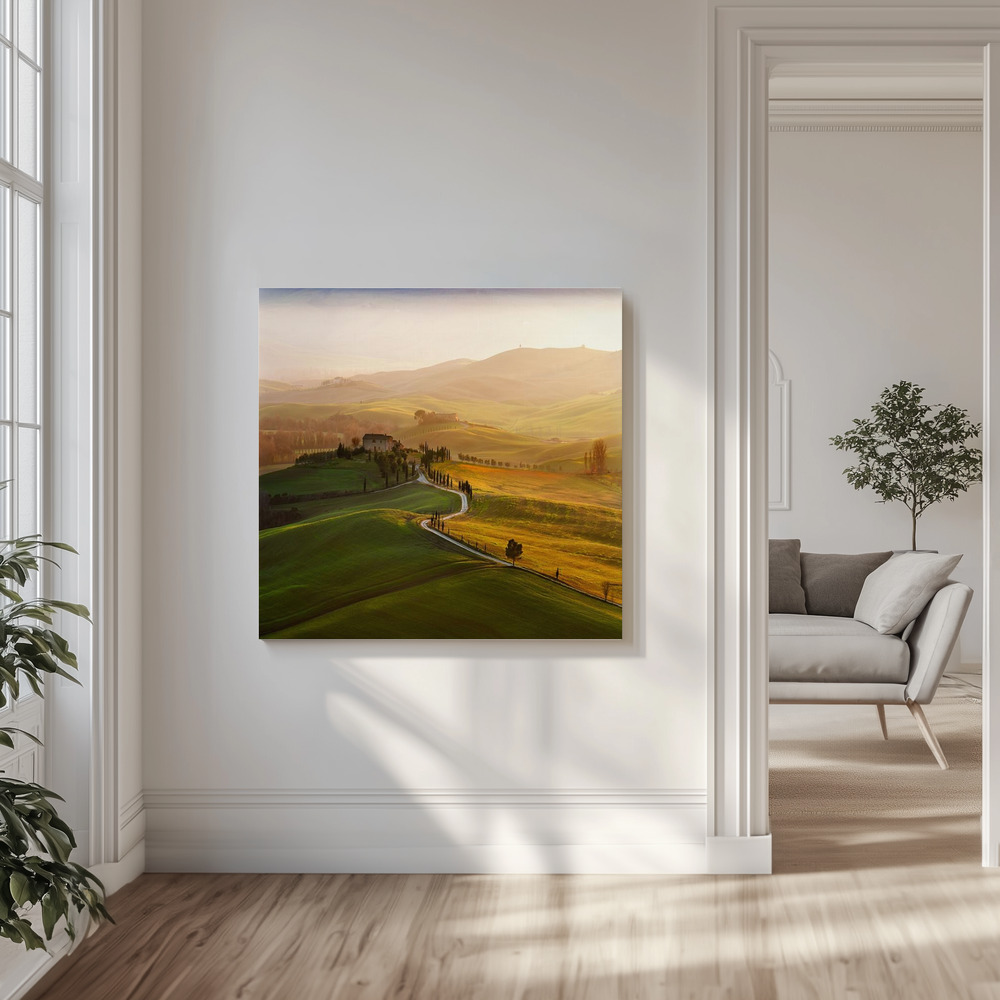 Canvas schilderi - Val d'Orcia in de woonkamer