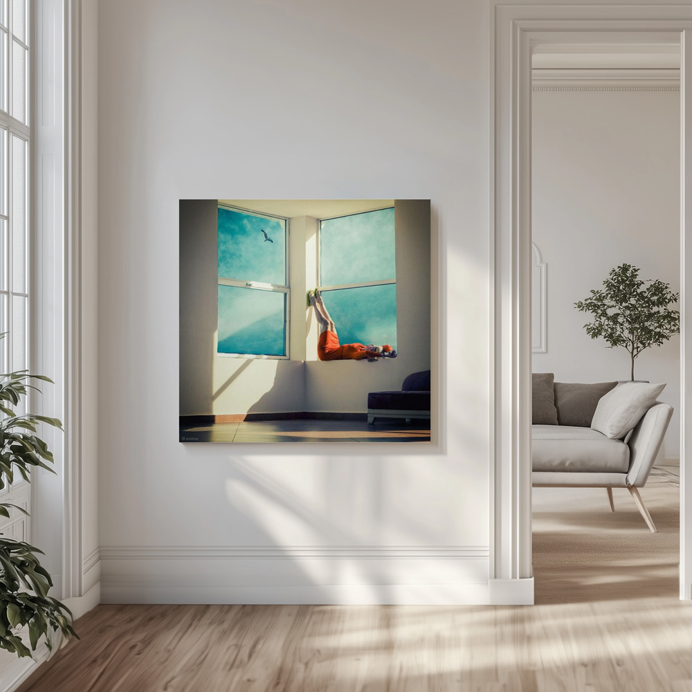 Canvas schilderi - Room with a view in de woonkamer