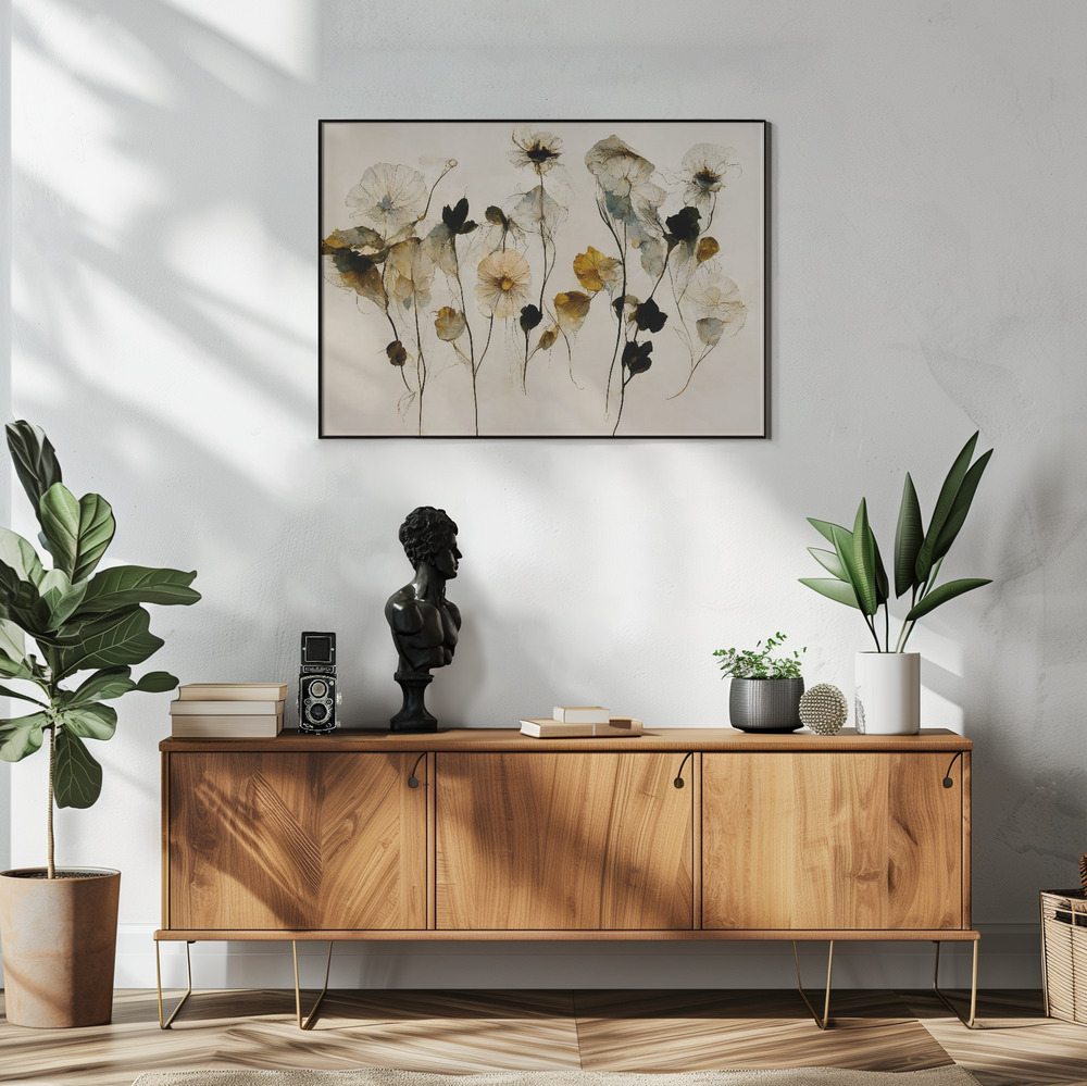 Poster - Beautiful Dry Flowers in living room