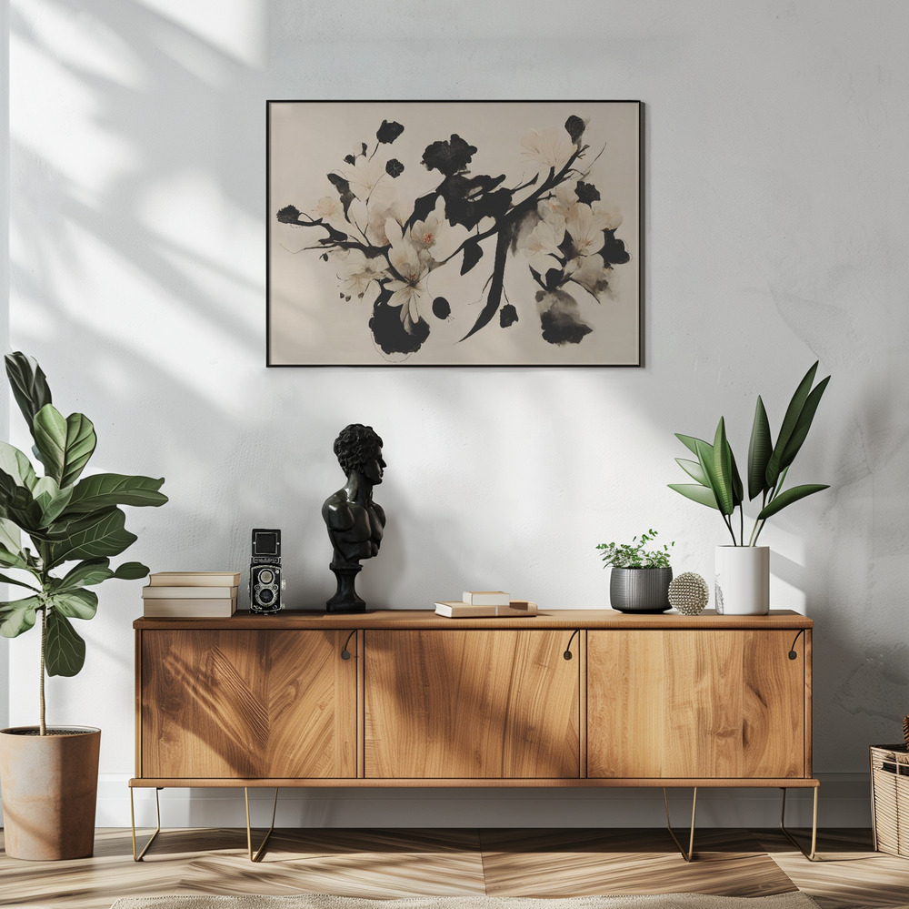 Poster - Cherry Blossom Branch in living room