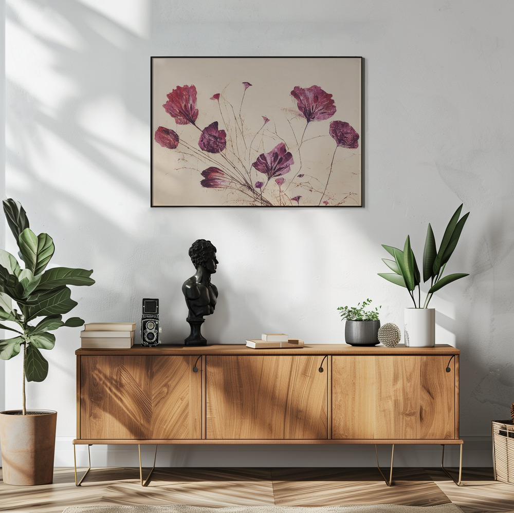Poster - Purple Flowers in living room
