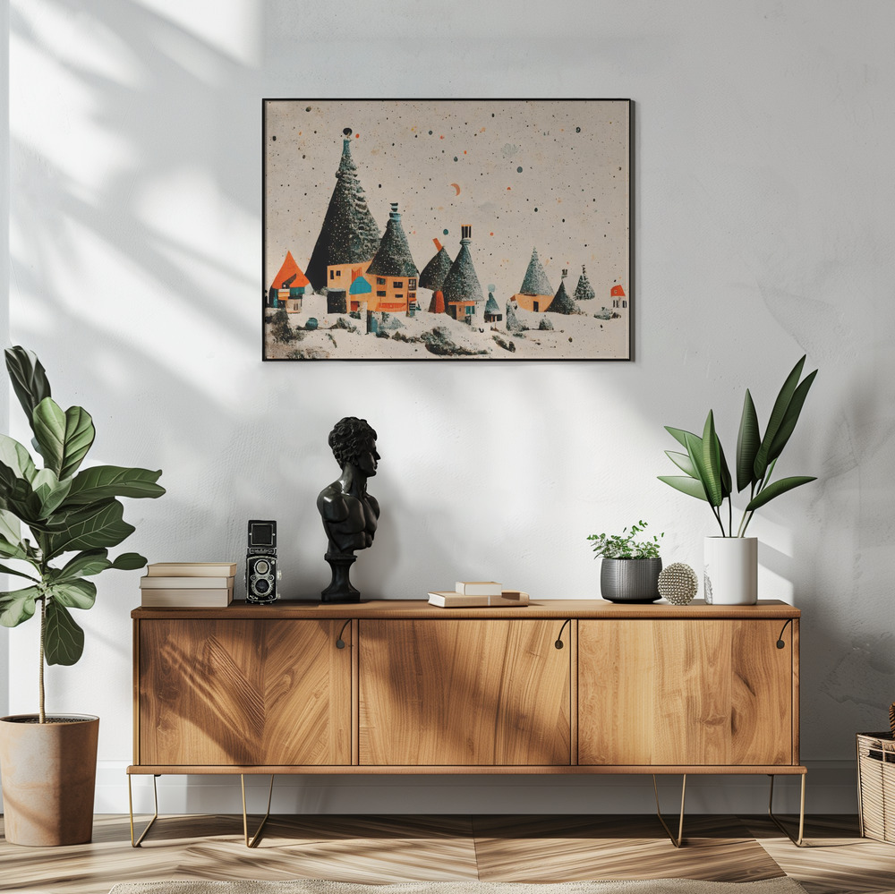 Poster - Fairy Village im Wohnzimmer