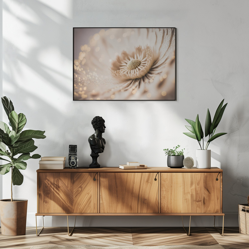 Poster - Beige Coral Flower in living room