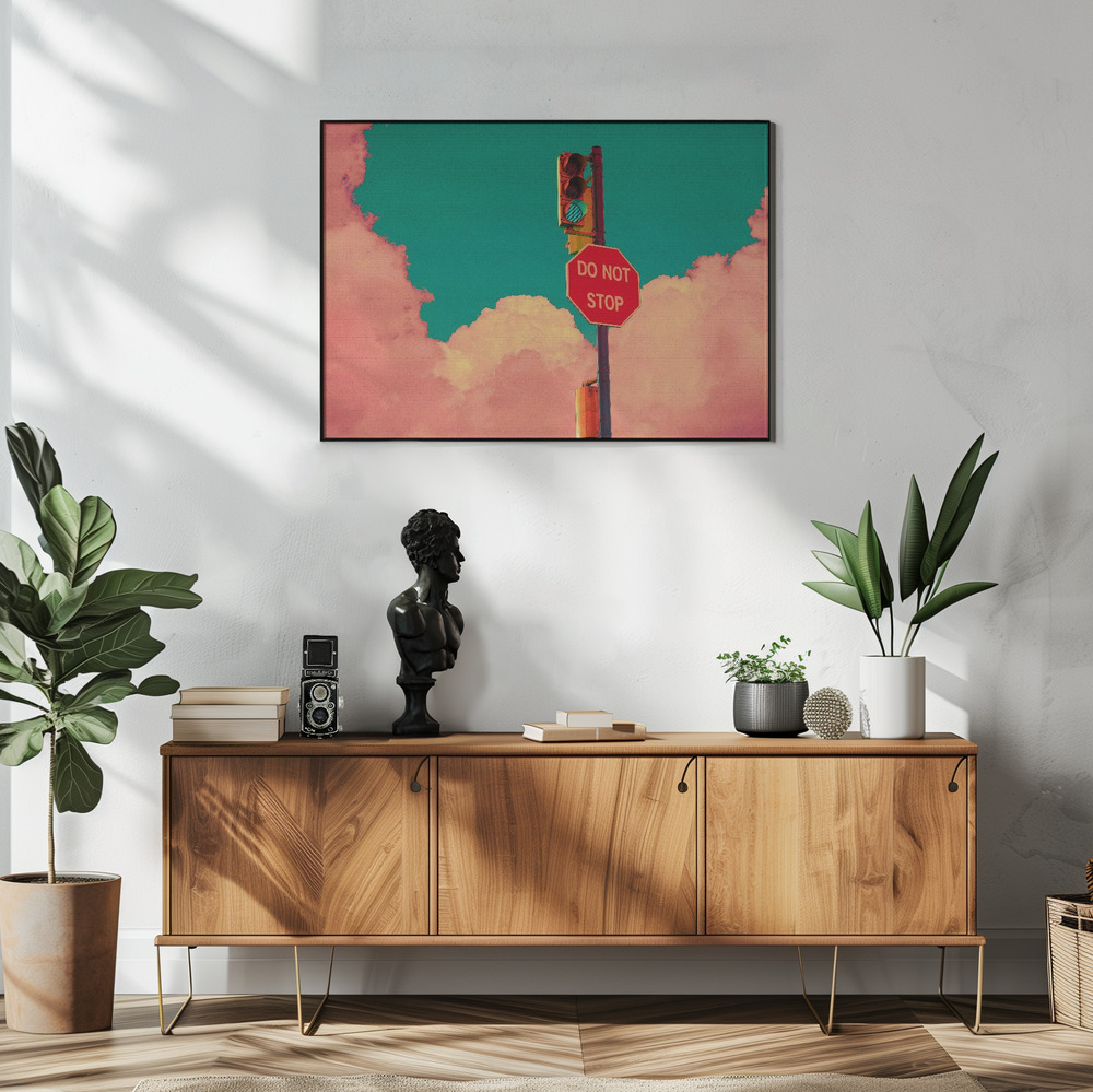 Poster - DO NOT STOP in living room