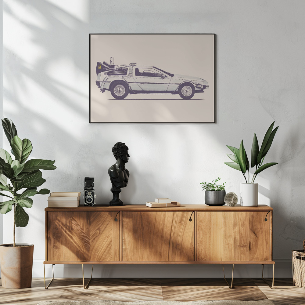 Poster Delorean - Affisch i vardagsrummet